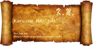 Karczag Máté névjegykártya