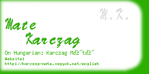 mate karczag business card